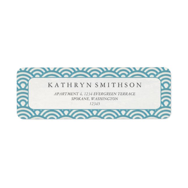 Elegant Blue Green Japanese Seigaiha Waves (Front)