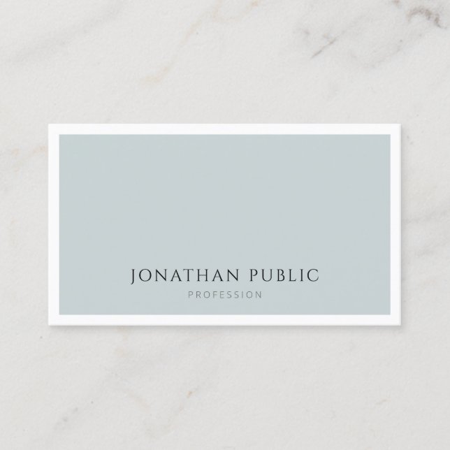 Elegant Blue Green Minimalist Modern Simple Plain Business Card (Front)