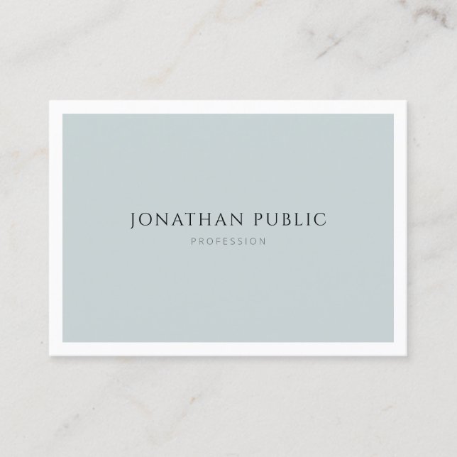 Elegant Blue Green Simple Template Modern Chic Business Card (Front)
