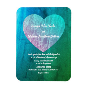 Elegant Blue Green Twilight Wedding Magnet Card