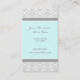 Elegant Blue Grey Damask Business Cards