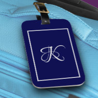Elegant blue grey initial monogram
