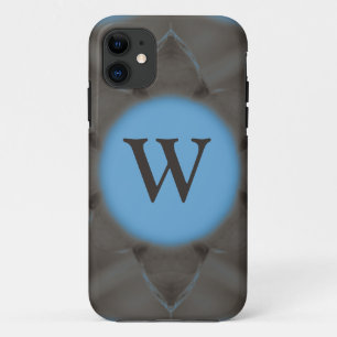 Elegant Blue Grey monogram iPhone 11 Case