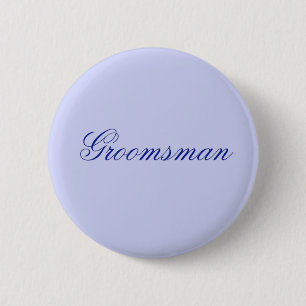 Elegant Blue Groomsman 6 Cm Round Badge