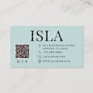 Elegant Blue Hair Stylist Business Card