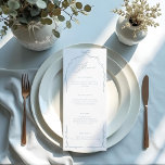 Elegant Blue Hand Drawn Bow & Ribbon Wedding Menu<br><div class="desc">Elevate your wedding dining experience with our exquisite bows & vows wedding menu design—an elegant fusion of romance and sophistication. The menu features a graceful script font for the word “Menu, ” adding a timeless, romantic touch that mirrors the vows you'll exchange on your special day. Personalise the design with...</div>