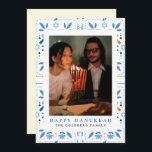 Elegant Blue Happy Hanukkah Family 1 Photo Holiday Card<br><div class="desc">light and love| Elegant Blue Happy Hanukkah Family 1 Photo</div>