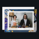 Elegant Blue Happy Hanukkah Family 1 Photo Holiday Card<br><div class="desc">light and love| Elegant Blue Happy Hanukkah Family 1 Photo</div>