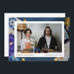 Elegant Blue Happy Hanukkah Family 1 Photo Holiday Card<br><div class="desc">light and love| Elegant Blue Happy Hanukkah Family 1 Photo</div>