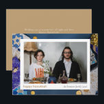 Elegant Blue Happy Hanukkah Family 1 Photo Holiday Card<br><div class="desc">light and love| Elegant Blue Happy Hanukkah Family 1 Photo</div>