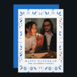 Elegant Blue Happy Hanukkah Family 1 Photo Holiday Card<br><div class="desc">light and love| Elegant Blue Happy Hanukkah Family 1 Photo</div>
