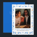 Elegant Blue Happy Hanukkah Family 1 Photo Holiday Card<br><div class="desc">light and love| Elegant Blue Happy Hanukkah Family 1 Photo</div>