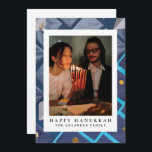 Elegant Blue Happy Hanukkah Family 1 Photo Holiday Card<br><div class="desc">light and love| Elegant Blue Happy Hanukkah Family 1 Photo</div>