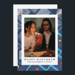 Elegant Blue Happy Hanukkah Family 1 Photo Holiday Card<br><div class="desc">light and love| Elegant Blue Happy Hanukkah Family 1 Photo</div>
