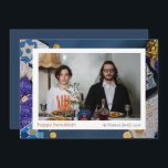 Elegant Blue Happy Hanukkah Family 1 Photo Holiday Card<br><div class="desc">light and love| Elegant Blue Happy Hanukkah Family 1 Photo</div>