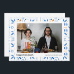 Elegant Blue Happy Hanukkah Family 1 Photo Holiday Card<br><div class="desc">light and love| Elegant Blue Happy Hanukkah Family 1 Photo</div>