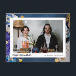 Elegant Blue Happy Hanukkah Family 1 Photo Holiday Postcard<br><div class="desc">Elegant Blue Happy Hanukkah Family 1 Photo</div>