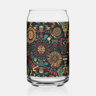 Elegant Blue "Heritage-Inspired Patterns" Drinkwar Can Glass