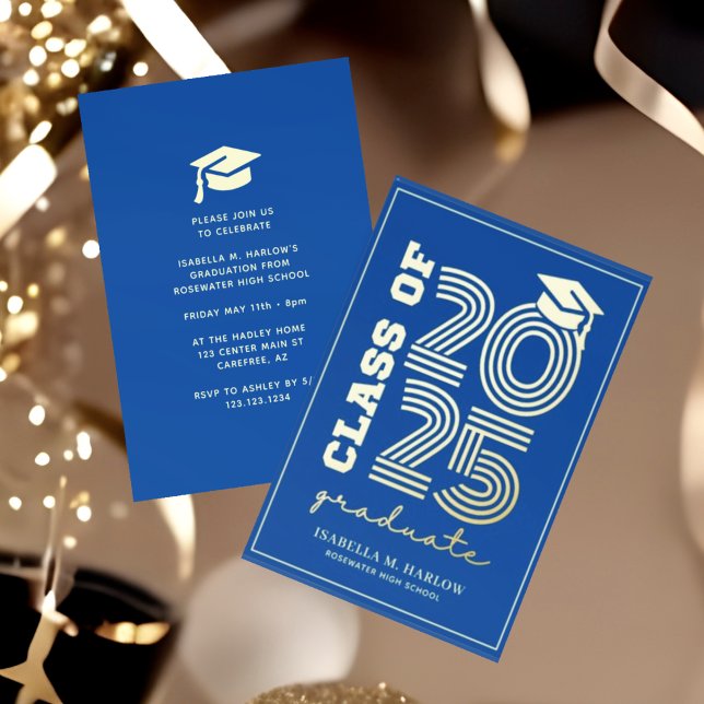 Elegant Blue High School Graduation Gold (Creator Uploaded)