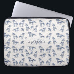 Elegant Blue Horses Monogrammed Initial Gifts Laptop Sleeve<br><div class="desc">Elegant Blue Horses Monogrammed Initial Gifts. Introducing a design that perfectly captures the elegance and excitement of horse racing, with a refined touch of sophistication. This exquisite pattern features majestic blue horses, rendered in intricate detail, set against a delicate backdrop that exudes class and timeless charm. The design is a...</div>