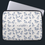 Elegant Blue Horses Monogrammed Initial Gifts Laptop Sleeve<br><div class="desc">Elegant Blue Horses Monogrammed Initial Gifts. Introducing a design that perfectly captures the elegance and excitement of horse racing, with a refined touch of sophistication. This exquisite pattern features majestic blue horses, rendered in intricate detail, set against a delicate backdrop that exudes class and timeless charm. The design is a...</div>