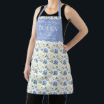 Elegant Blue Hydragea Flowers Pattern  Apron<br><div class="desc">Cook in style with this elegant apron featuring a beautiful blue hydrangea floral pattern and a charming "Queen of the Kitchen" theme. Perfect for baking, cooking, or hosting, it adds a touch of sophistication to your kitchen attire. A great gift for chefs, home cooks, or special occasions like birthdays and...</div>