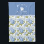 Elegant Blue Hydragea Flowers Pattern Monogram Tea Towel<br><div class="desc">Add a personalised touch to your kitchen with this elegant towel featuring a beautiful blue hydrangea floral pattern and a custom monogram. Perfect for everyday use,  housewarming gifts,  or special occasions,  it combines style and functionality to enhance any kitchen decor.</div>