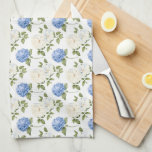Elegant Blue Hydragea Flowers Pattern  Tea Towel<br><div class="desc">Add a touch of elegance to your kitchen with this stylish towel featuring a beautiful blue hydrangea floral pattern. Perfect for drying dishes,  handling hot cookware,  or simply enhancing your decor,  it combines functionality with timeless charm. Ideal for everyday use,  housewarming gifts,  or special occasions.</div>