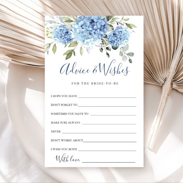 Elegant Blue Hydrangea Advice & Wishes Card (Creator Uploaded)
