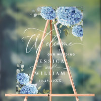 Elegant Blue Hydrangea Eucalyptus WEDDING Welcome