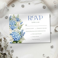 Elegant Blue Hydrangea Floral Meal Choice Wedding