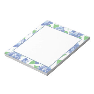 Elegant Blue Hydrangea Floral Notepad
