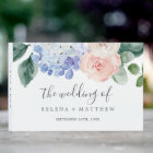 Elegant Blue Hydrangea Monogram Back Wedding