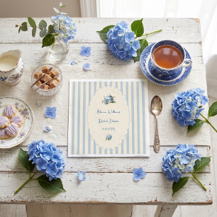 Elegant Blue Hydrangea Tea Party Bridal Shower Napkin