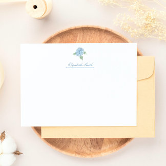 Elegant Blue Hydrangea Watercolor Personalised Card