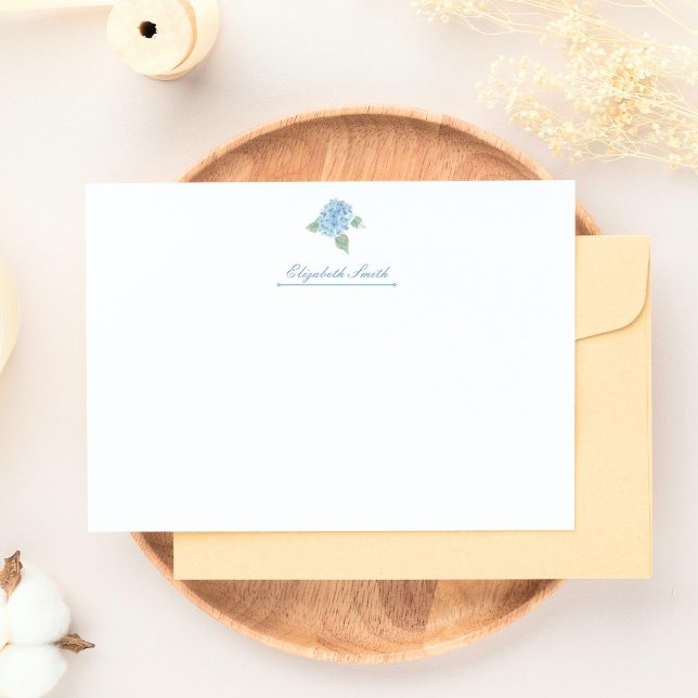 Elegant Blue Hydrangea Watercolor Personalised Card (Creator Uploaded)