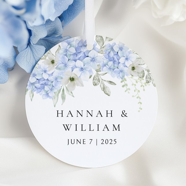 Elegant Blue Hydrangea Wedding Favour Tags (Creator Uploaded)