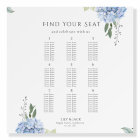 Elegant Blue Hydrangea Wedding Seating Chart 9