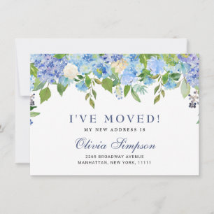 Elegant Blue Hydrangeas Floral Announcement Cards