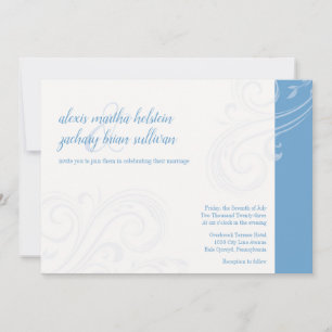 Elegant Blue Invite, Caroline Wedding Invitation