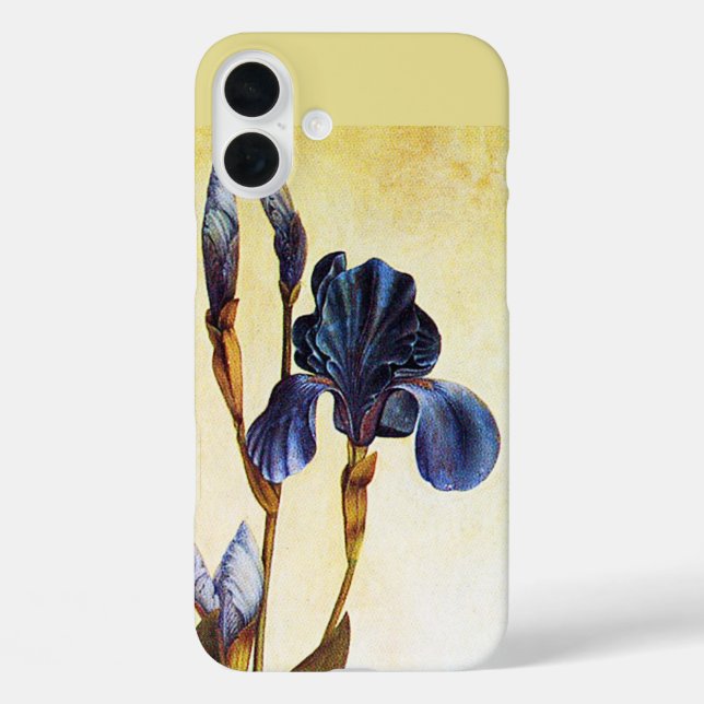 ELEGANT BLUE IRIS FLOWERS Ivory Floral Case-Mate iPhone Case (Back)