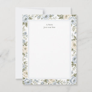 Elegant Blue & Ivory Floral Card