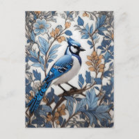 Elegant Blue Jay William Morris Inspired