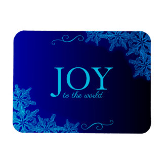 Elegant Blue Joy Snowflake Flexible Photo Magnet