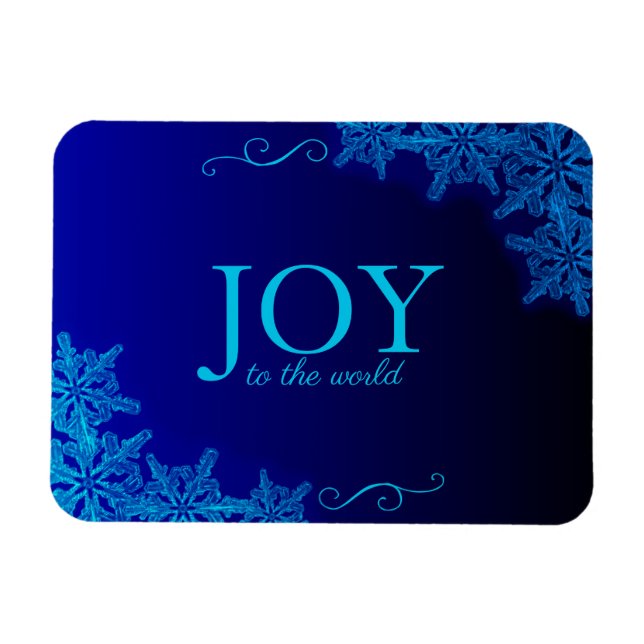 Elegant Blue Joy Snowflake Flexible Photo Magnet (Horizontal)