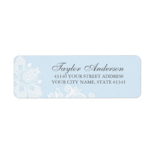 Elegant Blue Lace Return Address Label