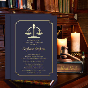 Elegant Blue Law Attorney Graduation Party