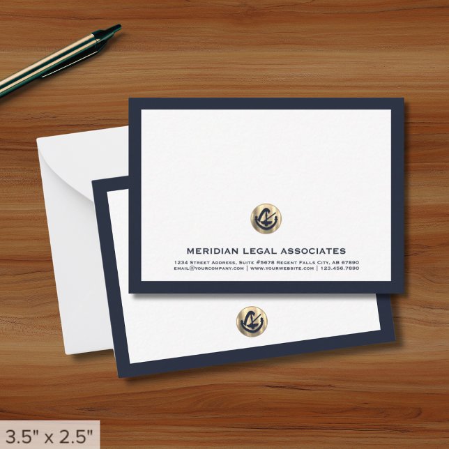 Elegant Blue Legal Note Card (Creator Uploaded)