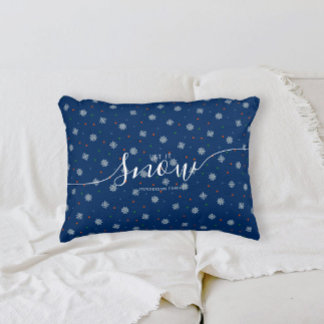 Elegant Blue Let it snow custom Decorative Cushion