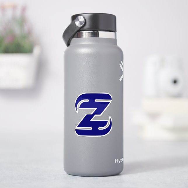 Elegant blue Letter Z Monogram (HydroFlask)